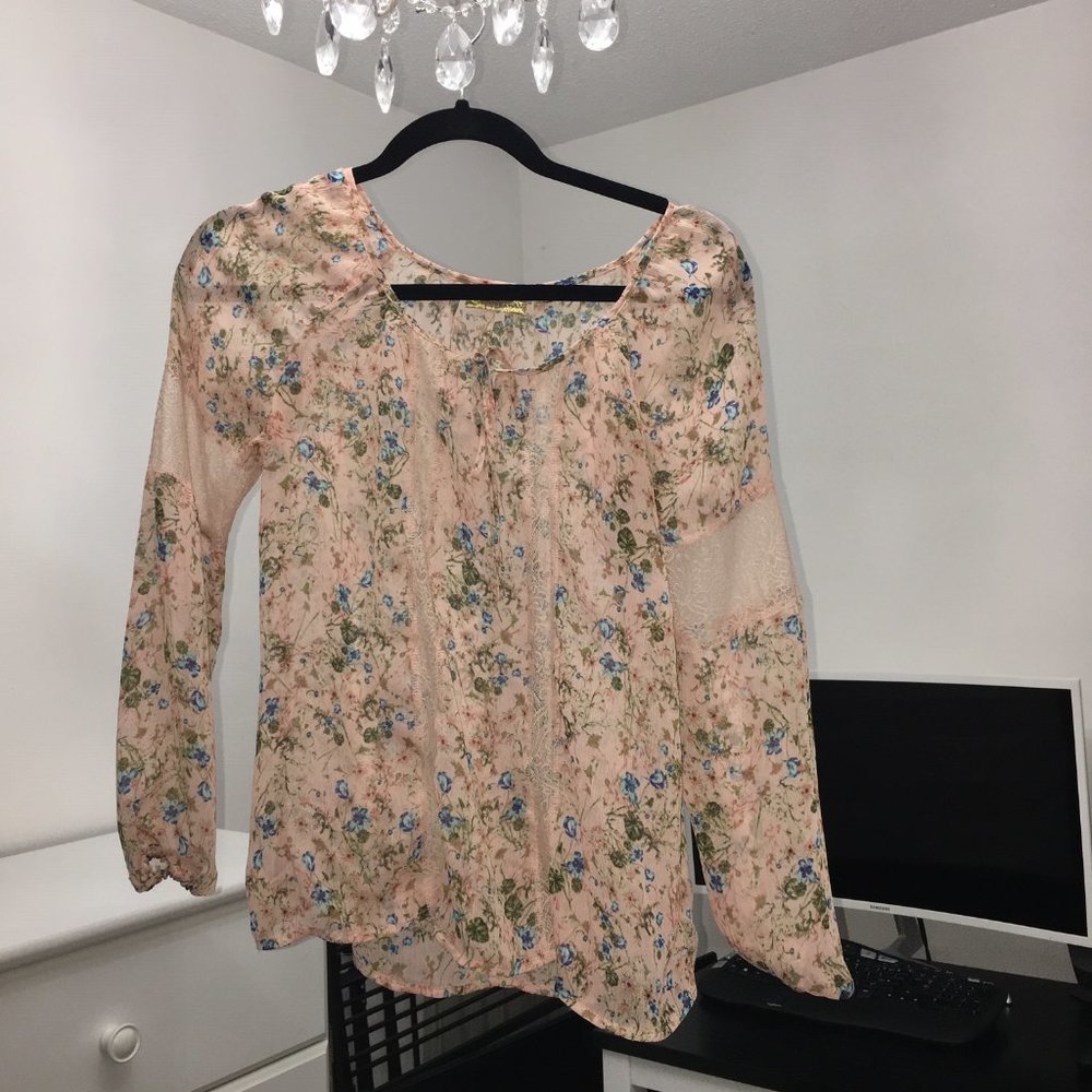 Princess Vera Wang  Flower Print Seethrough XS